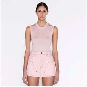 Renggli Sz XL Cargo Mini Denim Skirt Bubblegum Pink